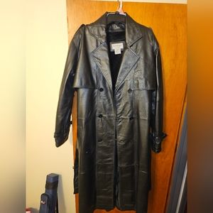 Men's Leather Trench Coat
